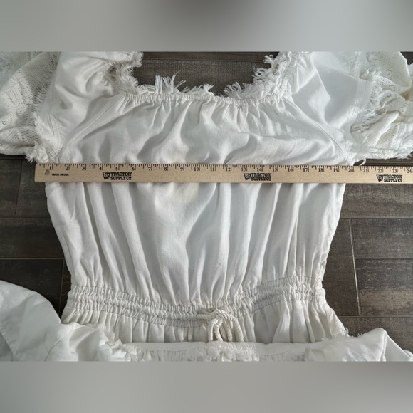 Ramy Brook LaLa White Off the Shoulder Tiered Mini Dress - Picture 10 of 15